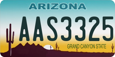 AZ license plate AAS3325