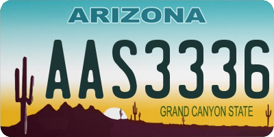 AZ license plate AAS3336