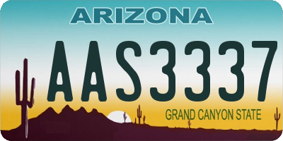 AZ license plate AAS3337