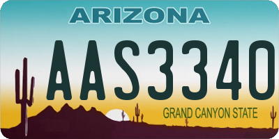 AZ license plate AAS3340