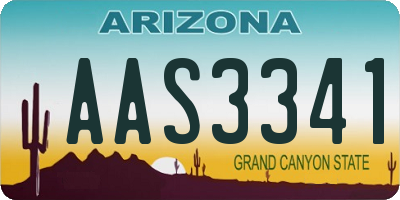 AZ license plate AAS3341