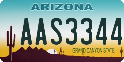 AZ license plate AAS3344