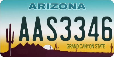 AZ license plate AAS3346