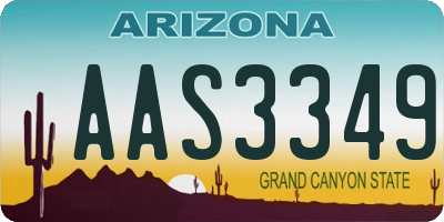 AZ license plate AAS3349