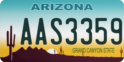 AZ license plate AAS3359