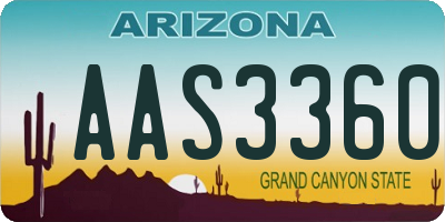 AZ license plate AAS3360