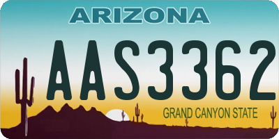 AZ license plate AAS3362