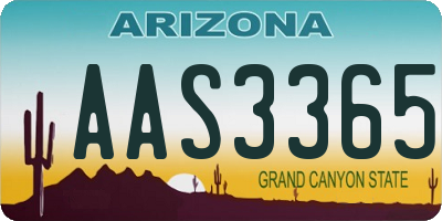 AZ license plate AAS3365