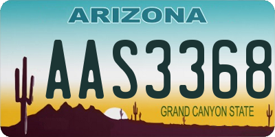 AZ license plate AAS3368