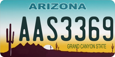 AZ license plate AAS3369