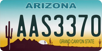 AZ license plate AAS3370