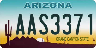 AZ license plate AAS3371