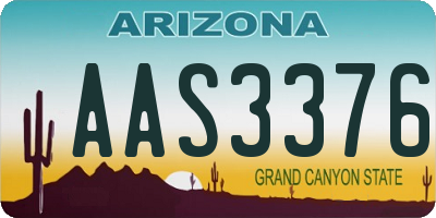 AZ license plate AAS3376