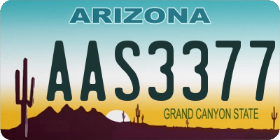 AZ license plate AAS3377