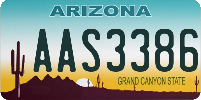 AZ license plate AAS3386