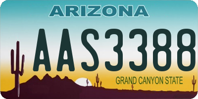 AZ license plate AAS3388