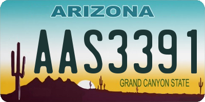 AZ license plate AAS3391