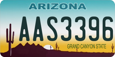 AZ license plate AAS3396