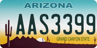 AZ license plate AAS3399