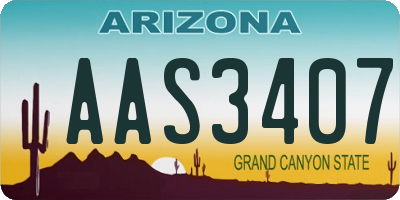 AZ license plate AAS3407