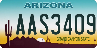 AZ license plate AAS3409