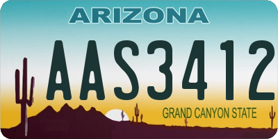 AZ license plate AAS3412