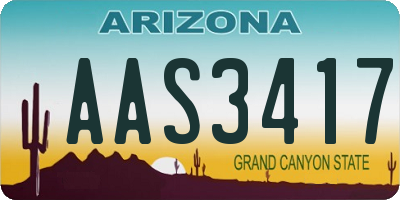 AZ license plate AAS3417