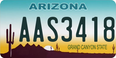 AZ license plate AAS3418