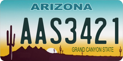 AZ license plate AAS3421