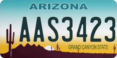 AZ license plate AAS3423