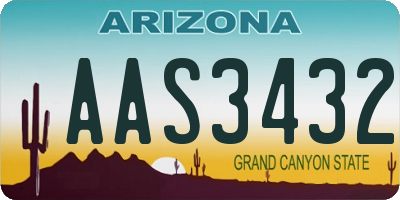 AZ license plate AAS3432