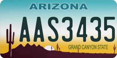 AZ license plate AAS3435