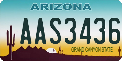 AZ license plate AAS3436