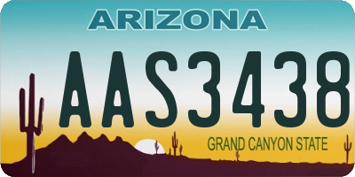 AZ license plate AAS3438