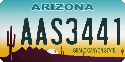 AZ license plate AAS3441