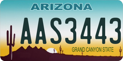 AZ license plate AAS3443