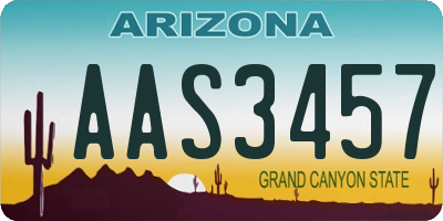 AZ license plate AAS3457