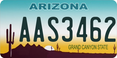 AZ license plate AAS3462