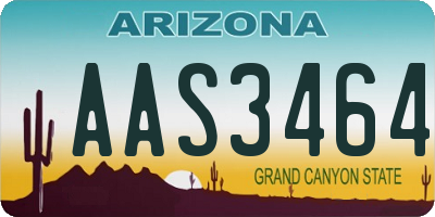 AZ license plate AAS3464