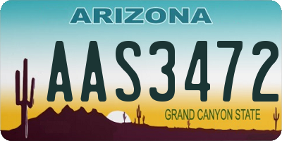 AZ license plate AAS3472