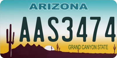 AZ license plate AAS3474