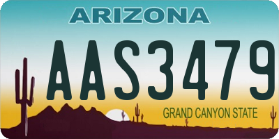 AZ license plate AAS3479