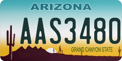 AZ license plate AAS3480