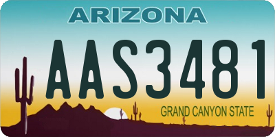 AZ license plate AAS3481