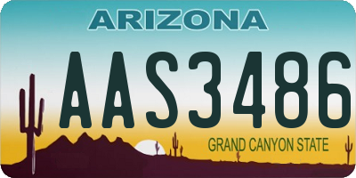 AZ license plate AAS3486