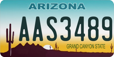 AZ license plate AAS3489