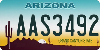AZ license plate AAS3492