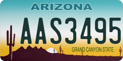 AZ license plate AAS3495