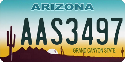 AZ license plate AAS3497