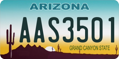 AZ license plate AAS3501